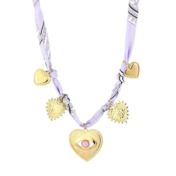 Bedelketting stof - Paars