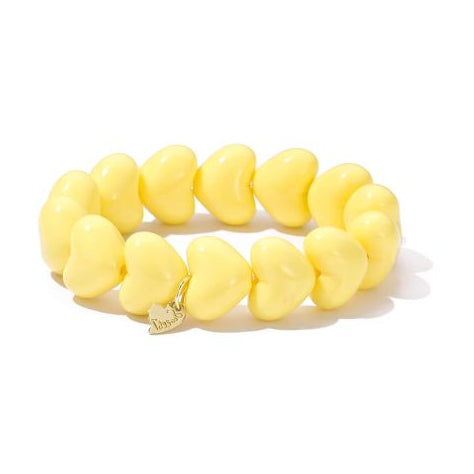 Armband hartjes geel