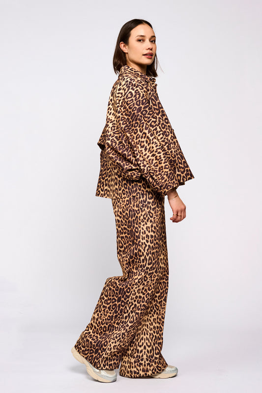 Widelegg pants - Leopard