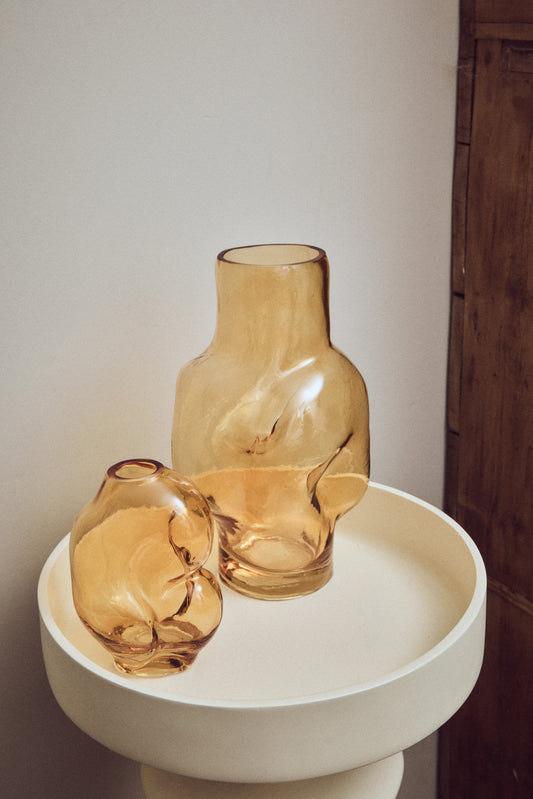 Hkliving Vaas - Gleam glass Groot Amber