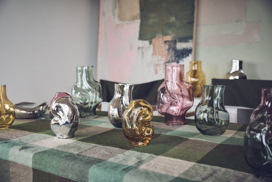 HK Living Vaas Gleam glass small - Olive