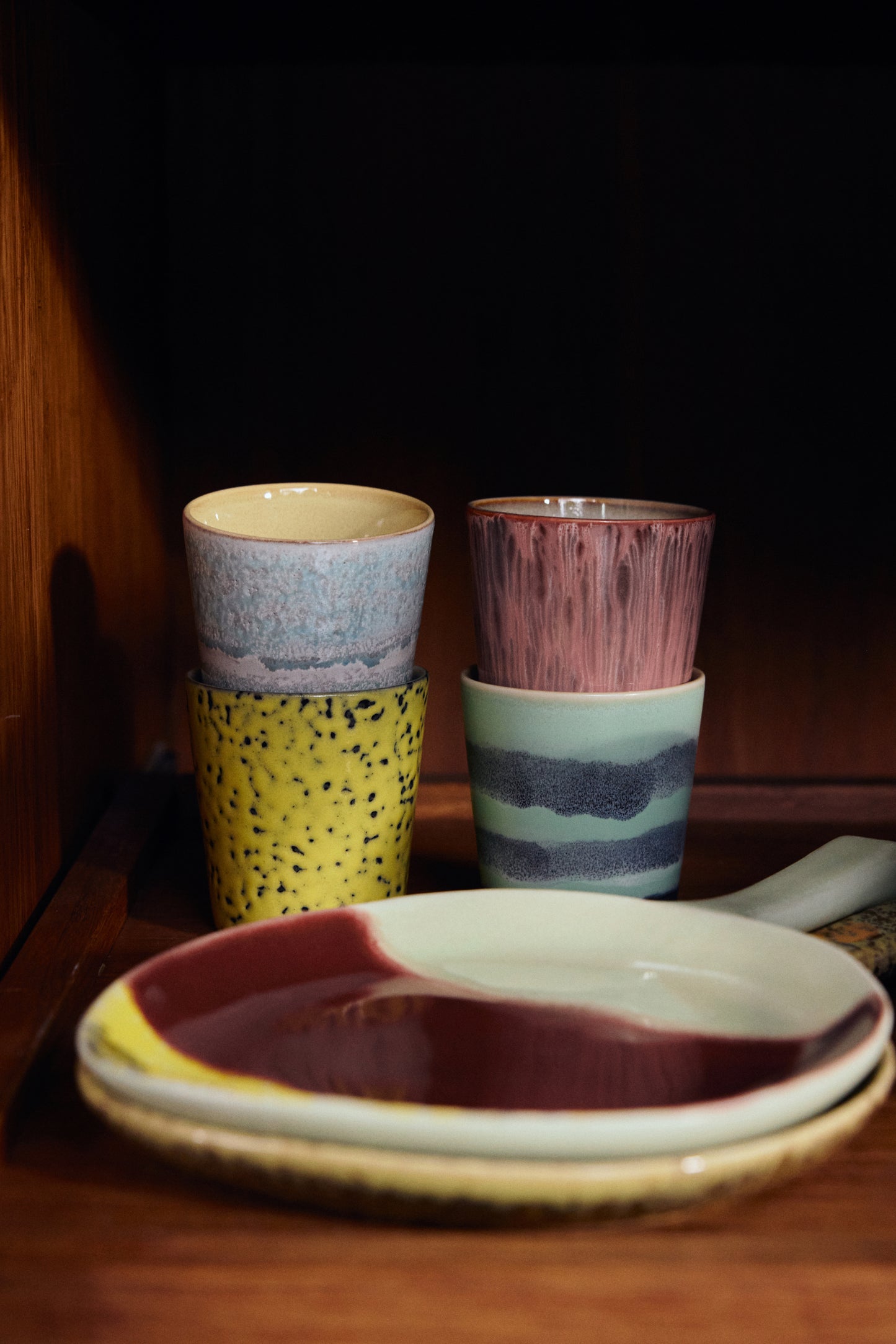 Hkliving 70s ceramics - Coffee mug Rhubarb