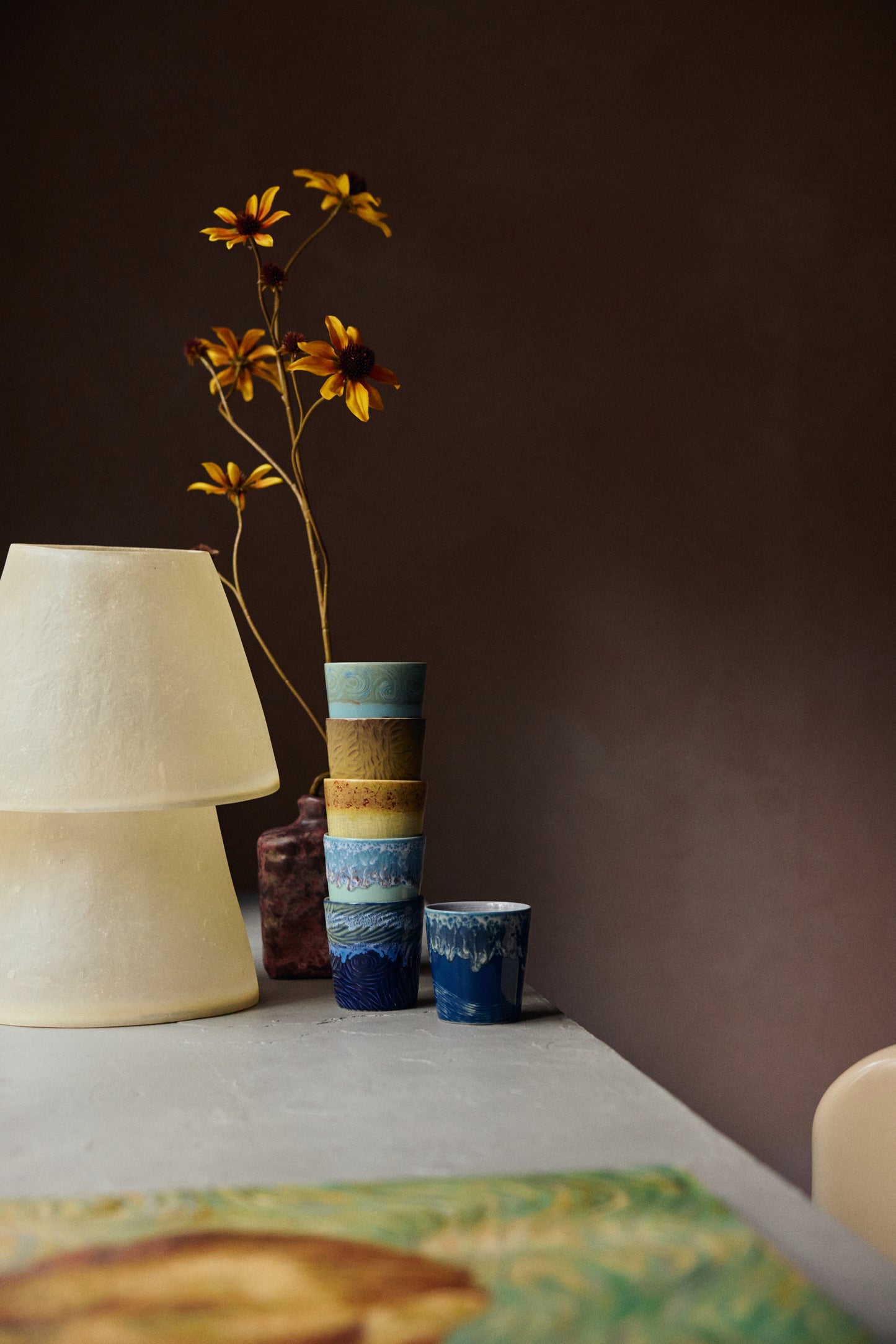 Hkliving 70s ceramics - Van Gogh coffee mugs - Starry night (set van 2)