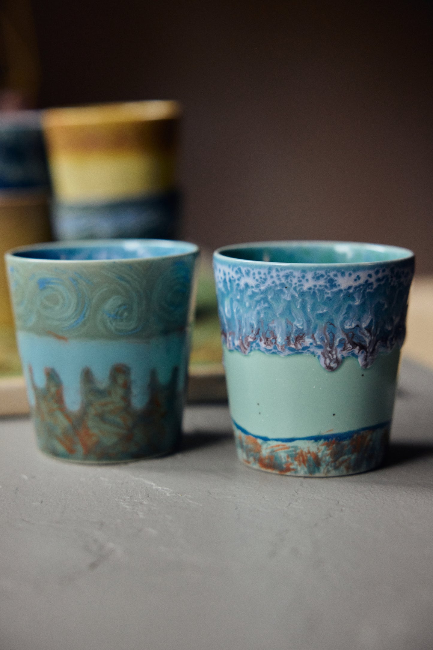 Hkliving 70s ceramics - Van Gogh coffee mugs - Self portrait (set van 2)