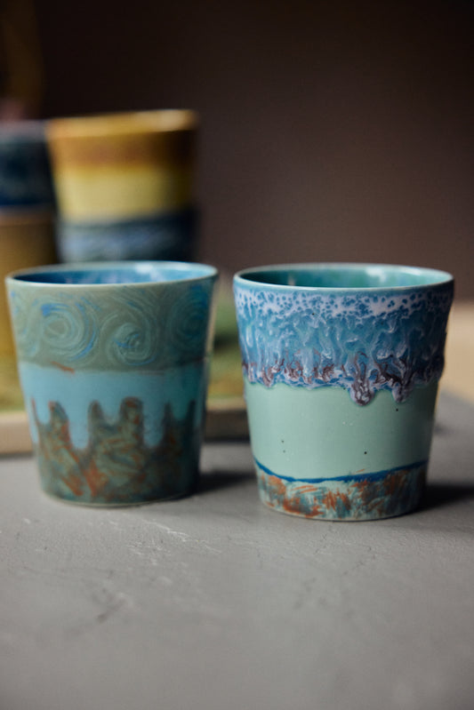 Hkliving 70s ceramics - Van Gogh coffee mugs - Self portrait (set van 2)