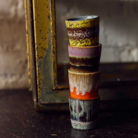 Hkliving 70s ceramics - Egg cups bright (set van 4)