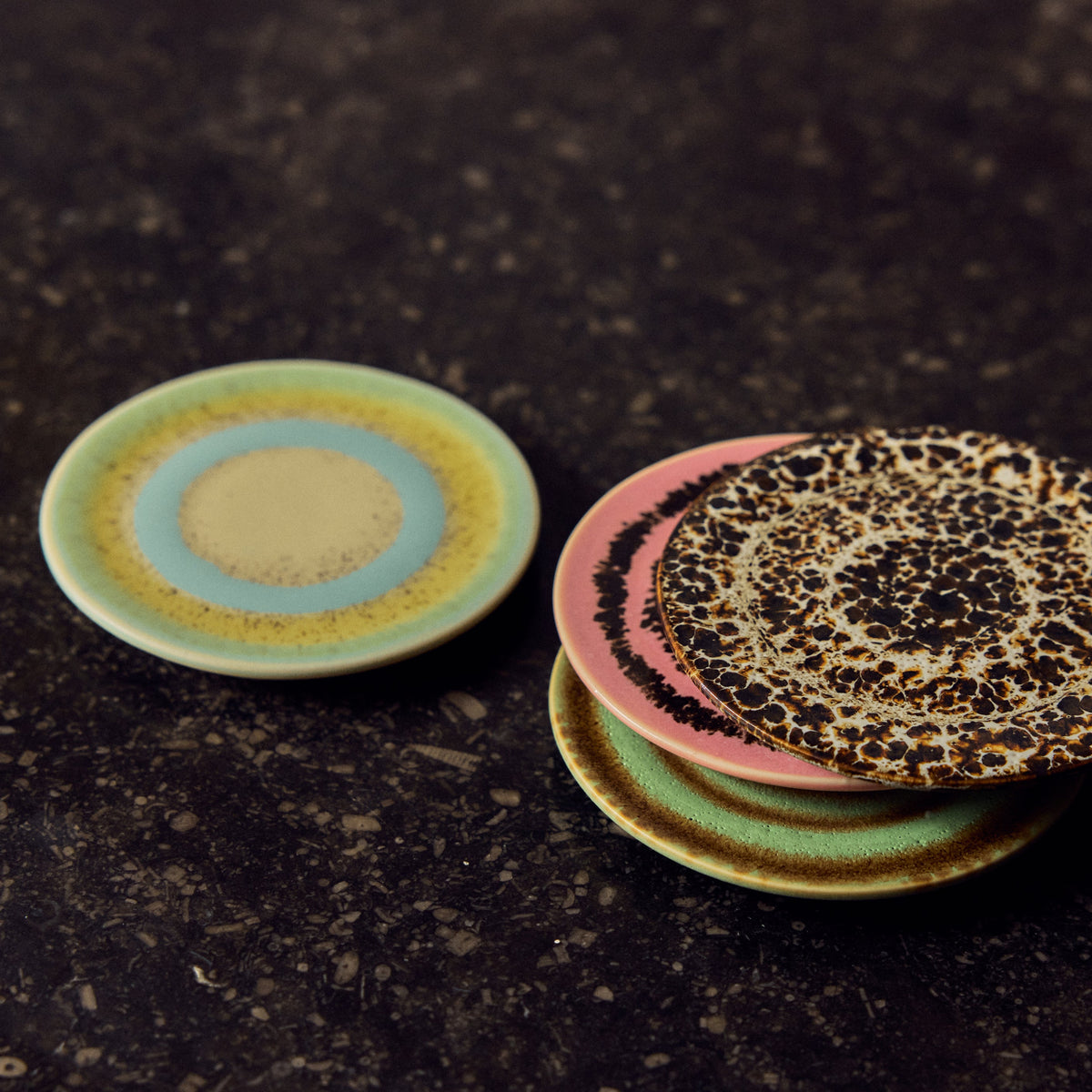 Hkliving 70s ceramics - Coasters, final touch (set van 4)
