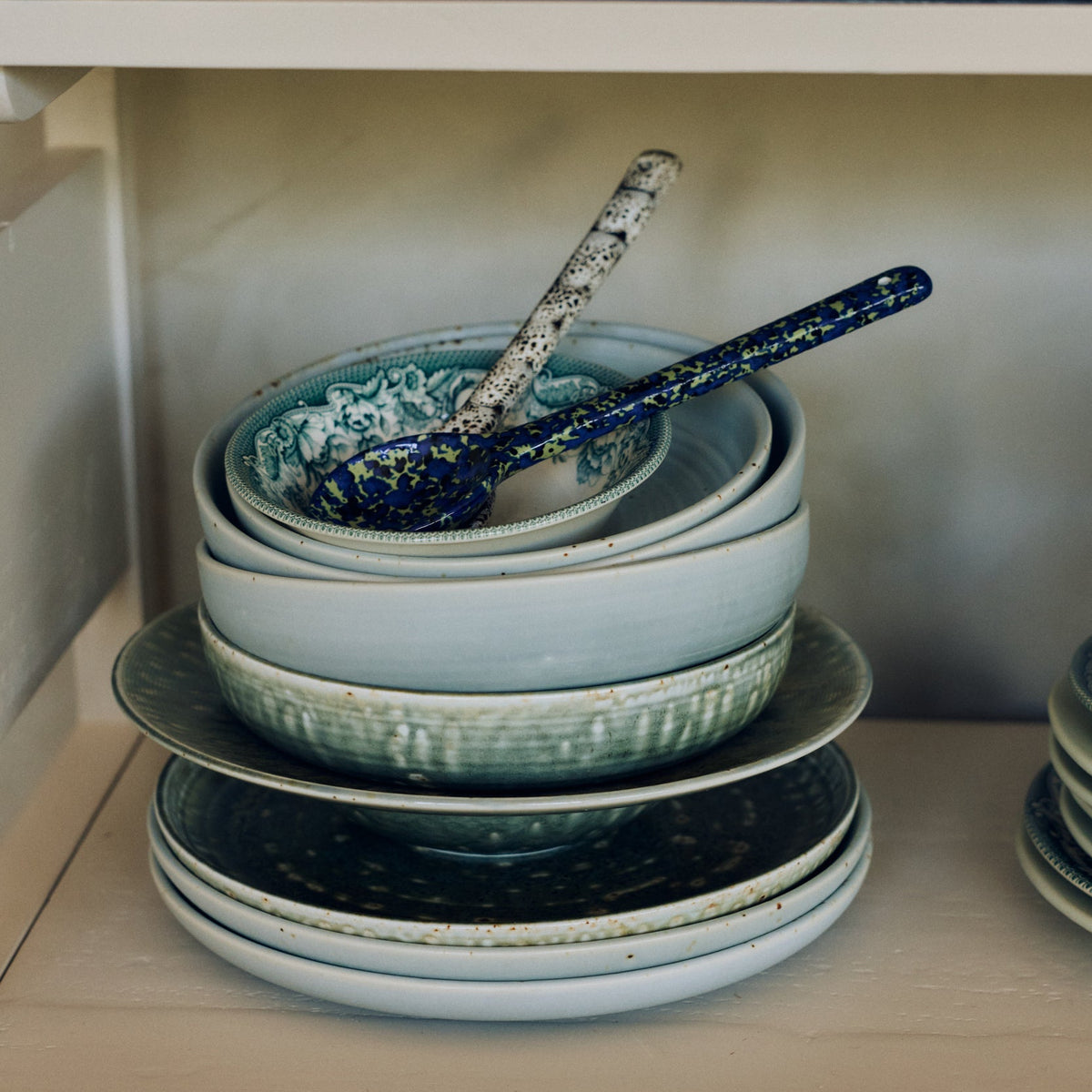 Hkliving 70s ceramics - Serving spoons Blues (set van 2)