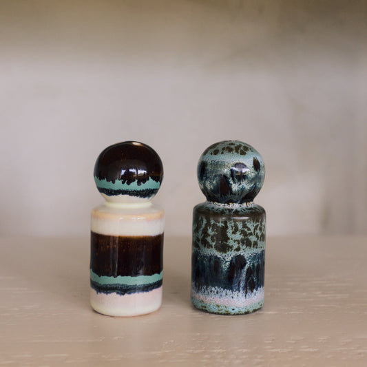 Hkliving 70s ceramics - Pepper & salt jar, Swirl