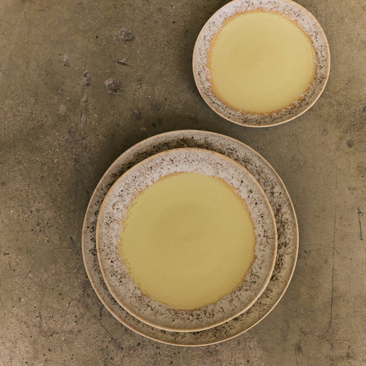Hkliving 70s ceramics - Side plates, Custard (set van 2)