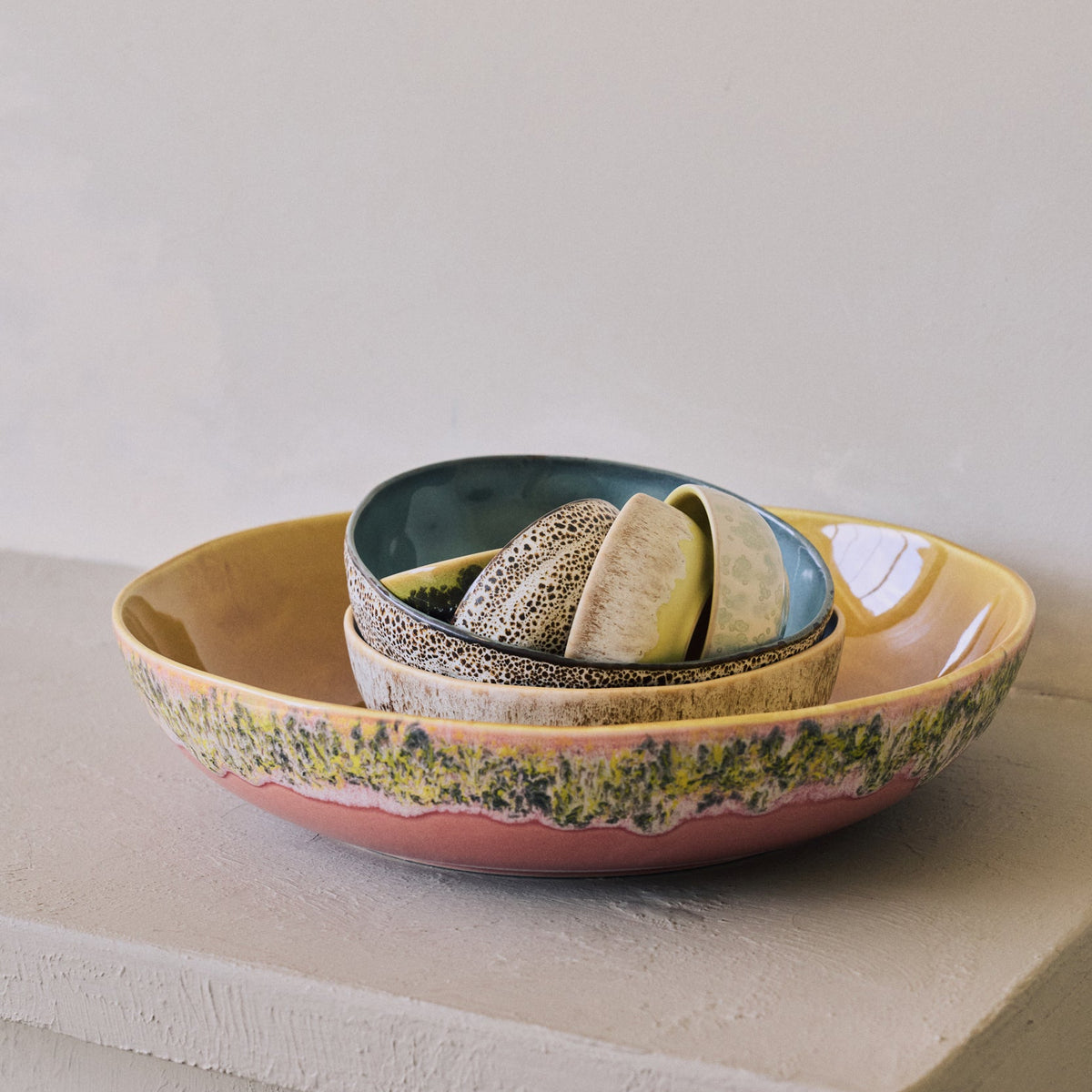 Hkliving 70s ceramics - Serving bowl Macaron