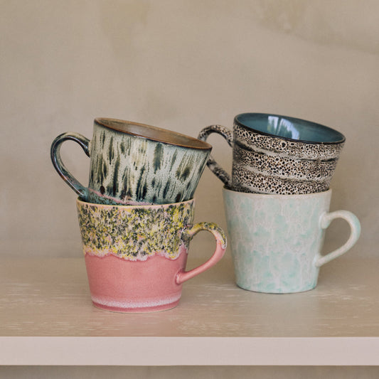 Hkliving 70s ceramics - Cappuccino mug, Lotus