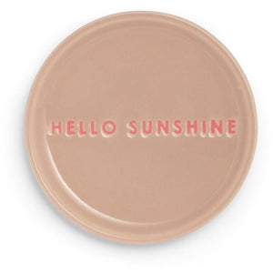 Petit four bordje HELLO SUNSHINE beige ø8,5 cm