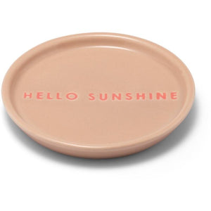 Petit four bordje HELLO SUNSHINE beige ø8,5 cm