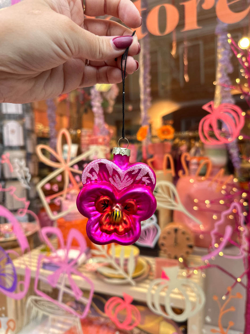 Kerstornament Bloem - Roze