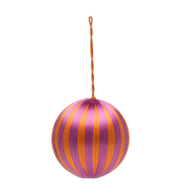 Afbeelding in Gallery-weergave laden, Anna + Nina Big Corded Orchid and Orange Stripe Ornament

