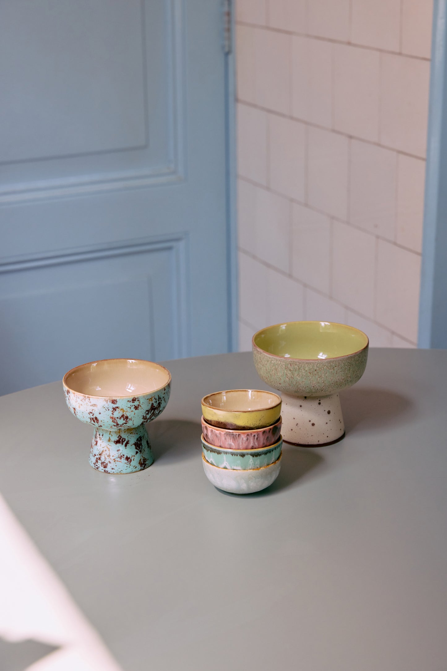 Hkliving 70s ceramics - Tapas bowl on base S Patina