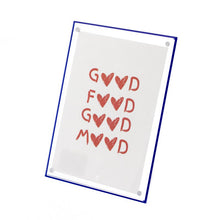 Afbeelding in Gallery-weergave laden, Fotolijstje &quot;Good food good mood&quot; - Blauw
