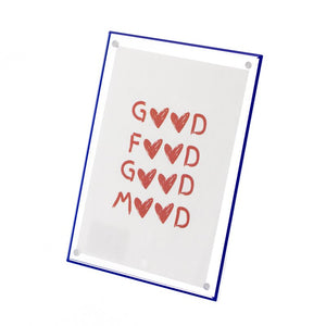 Fotolijstje "Good food good mood" - Blauw