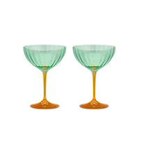 Afbeelding in Gallery-weergave laden, Anna + Nina - Jazzy Arancia Optic Champagne Glass Set of 2

