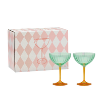 Afbeelding in Gallery-weergave laden, Anna + Nina - Jazzy Arancia Optic Champagne Glass Set of 2
