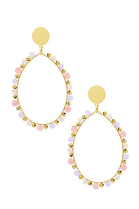Oorbellen ovaal - Pastel roze/lila