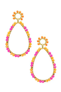Oorbellen kraaltjes - Oranje/roze
