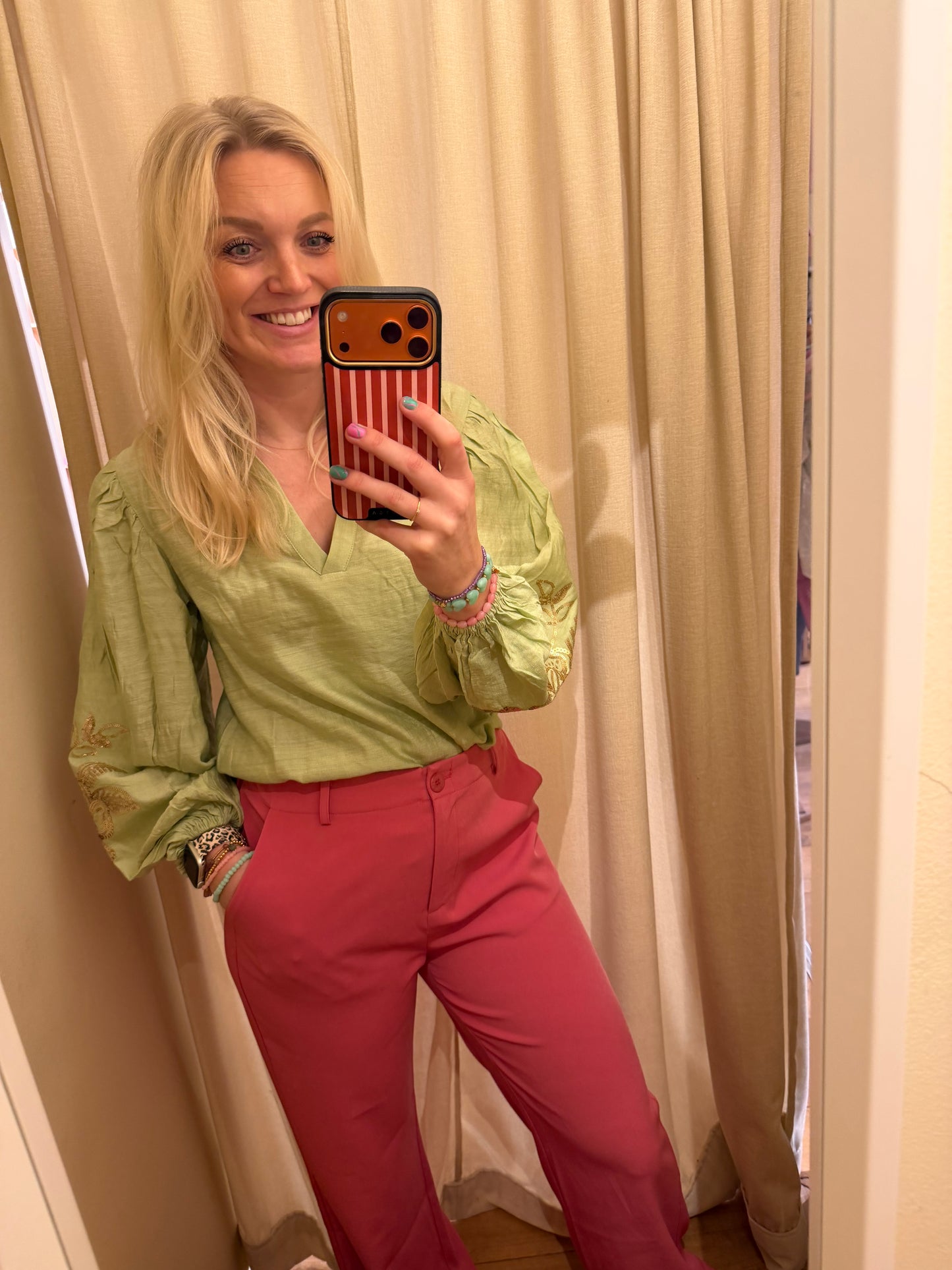 Ydence Blouse Rose - Soft green
