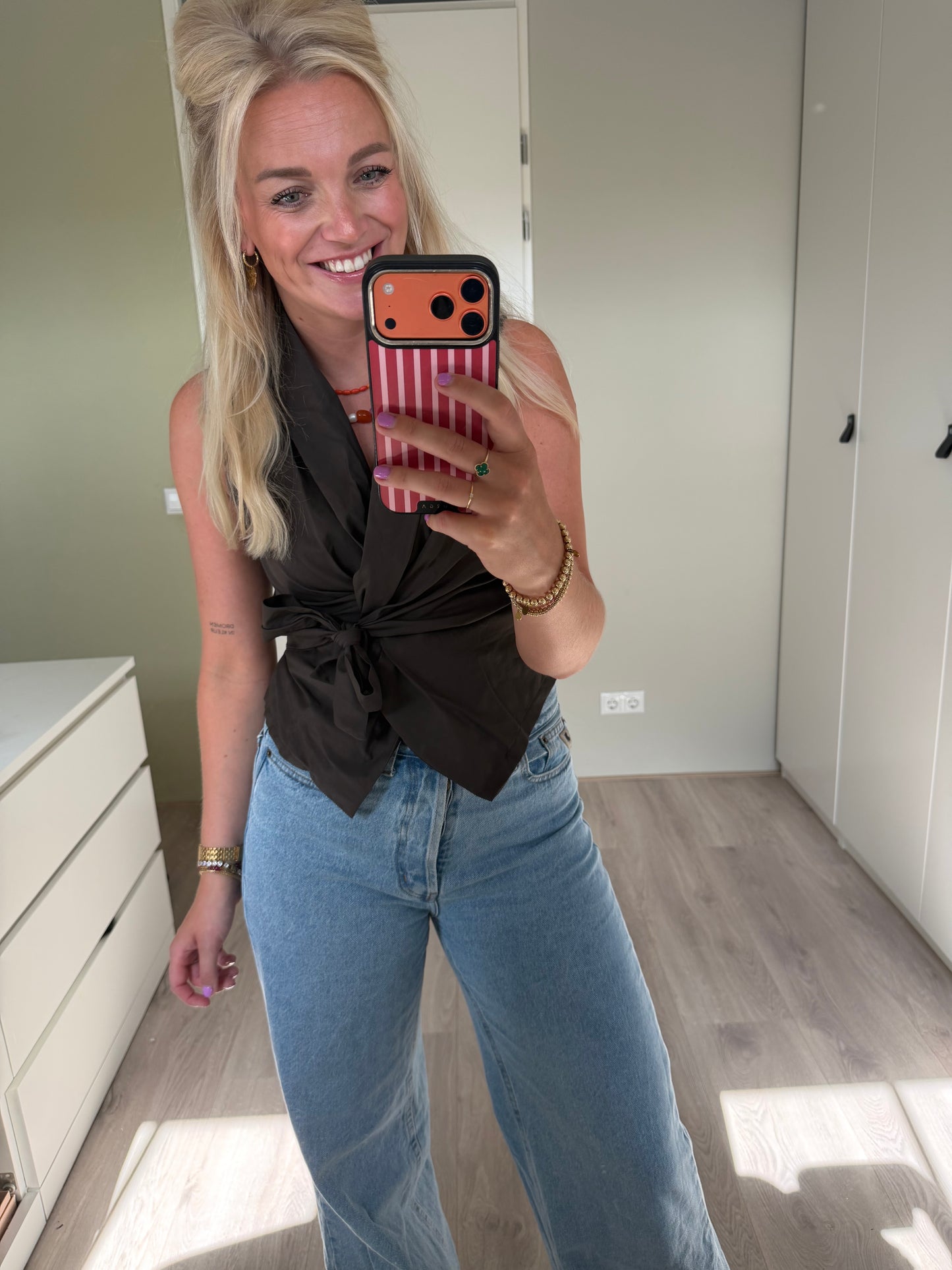 Wikkelblouse Ronny - Bruin