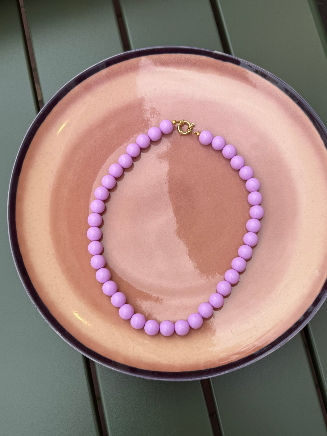 Kralen ketting klein - Lila