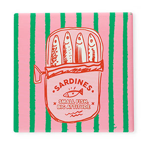 Tegeltje Sardines - Pink/green