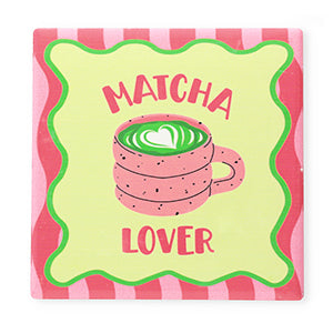 Tegeltje Matcha lover - Green/pink