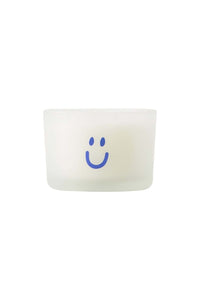 Zusss Geurkaarsje glas smiley wit/blauw