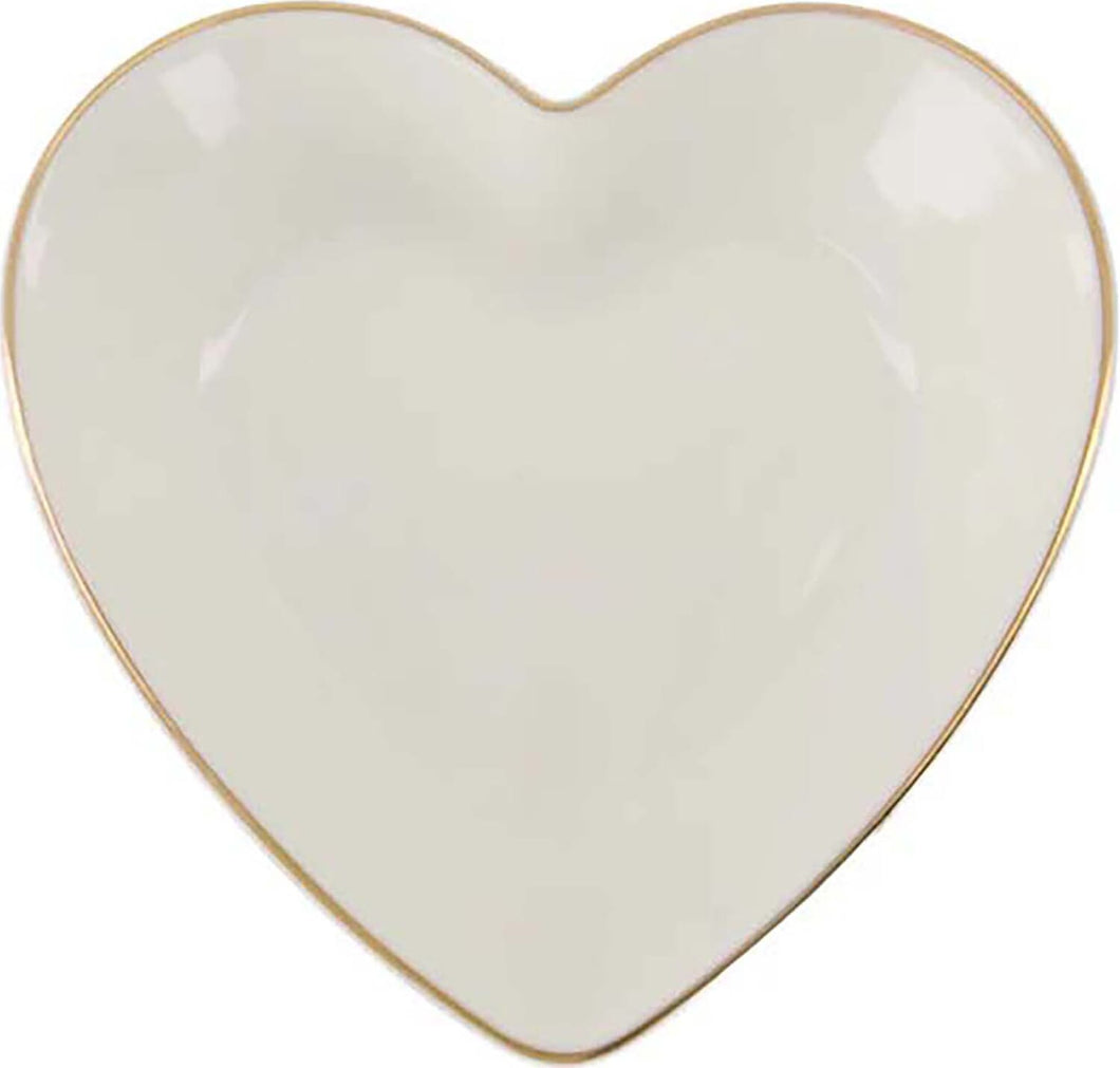 Zusss serveerschaal hartvorm - Wit/Goud