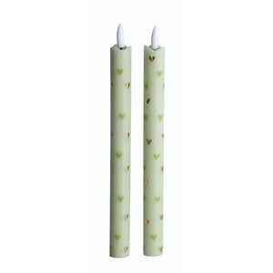 Led Pillar Kaars Hartjes - Groen