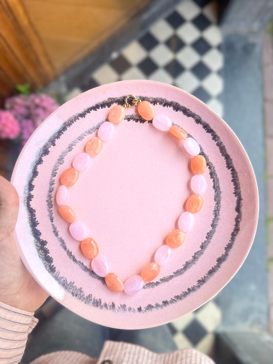 Kralenketting Valencia - Oranje/Roze
