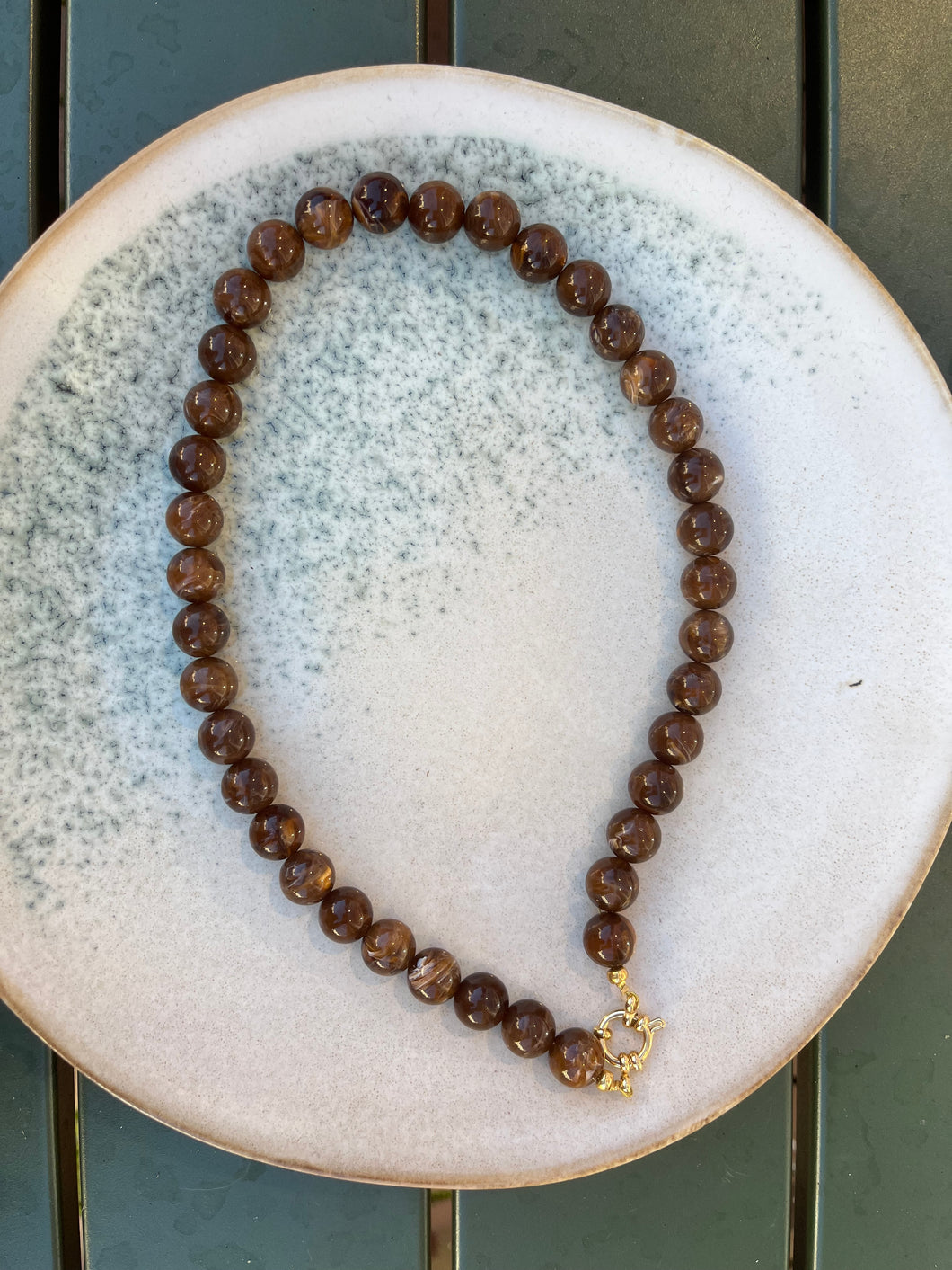 Kralen ketting - Bruin