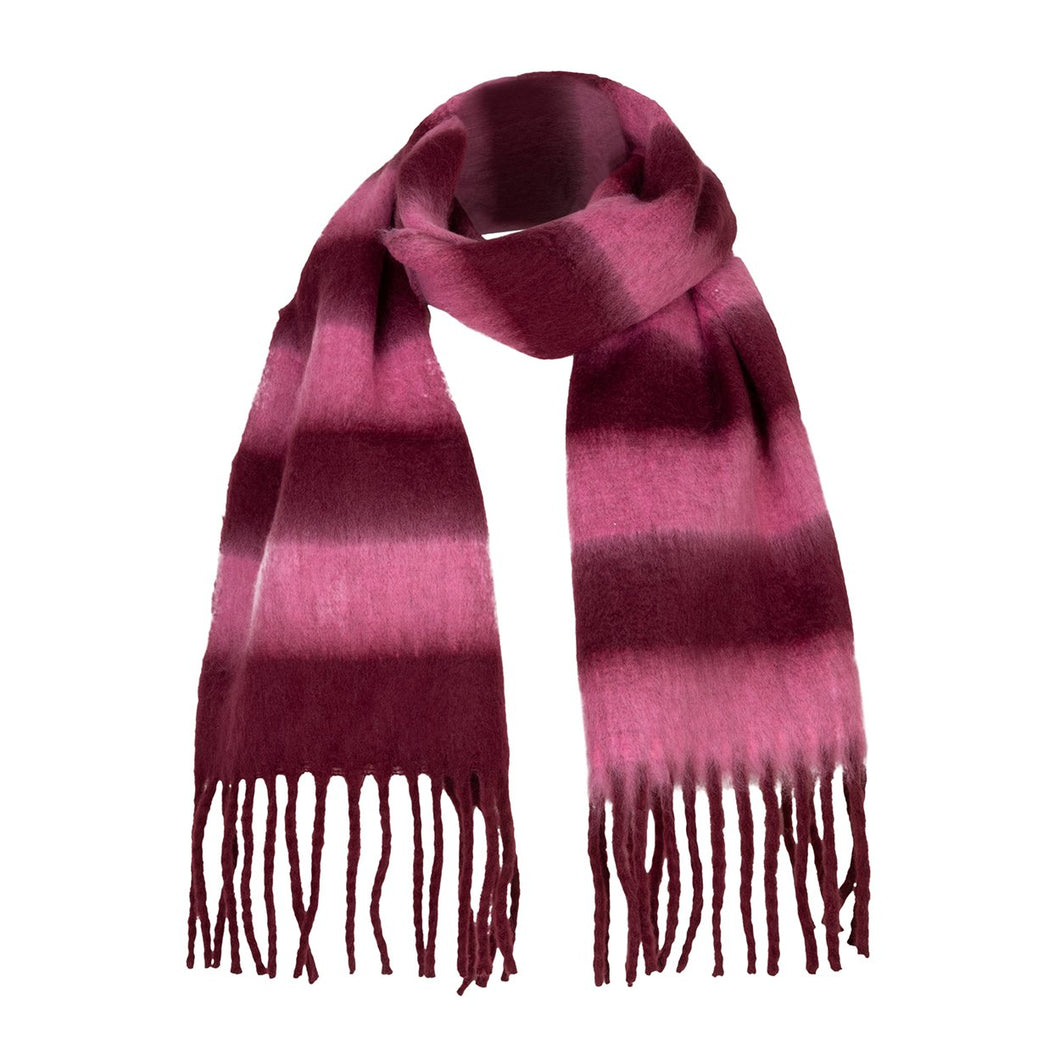 Sjaal - streep Roze/bordeaux