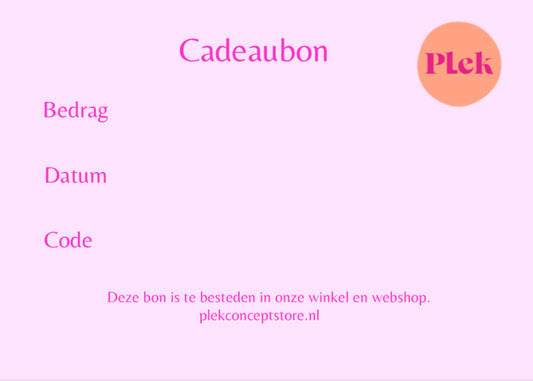 Cadeaubon Plek - Bedrag naar keuze