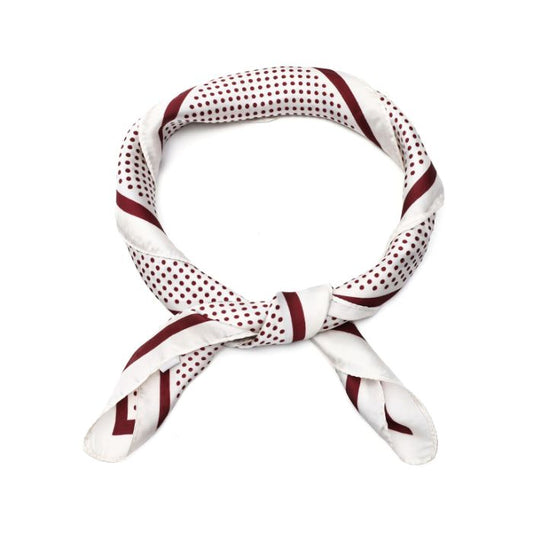 Sjaaltje vierkant stippen - Bordeaux rood