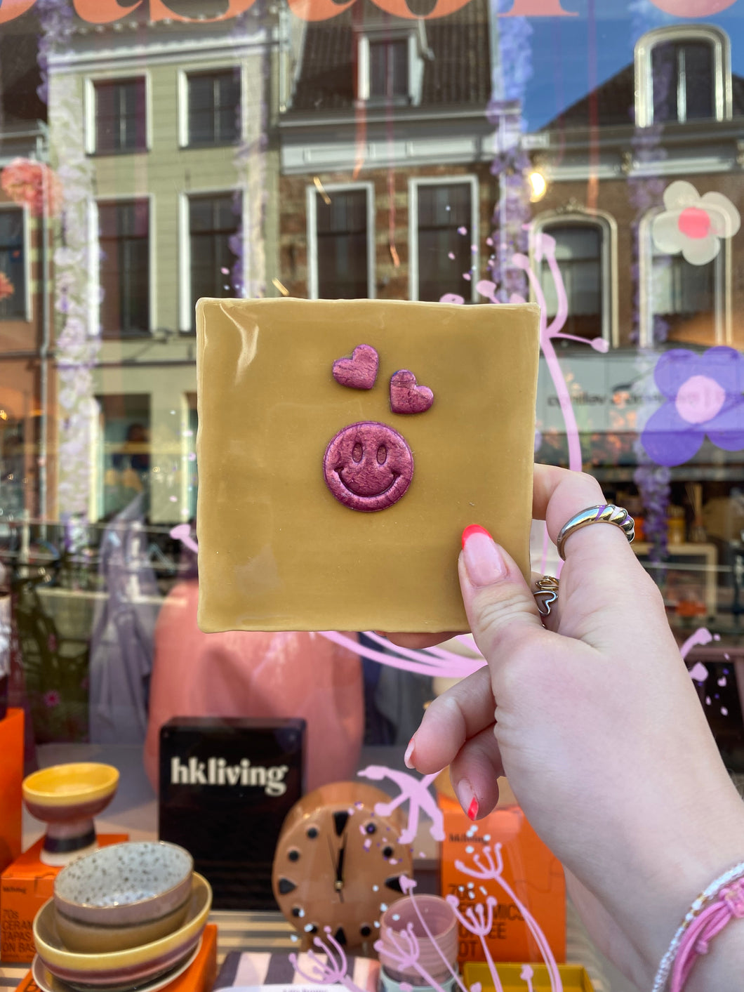Tegeltje - Smiley Hartjes