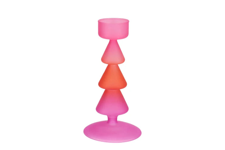 Waxinenlichthouder kerstboom - Roze/oranje