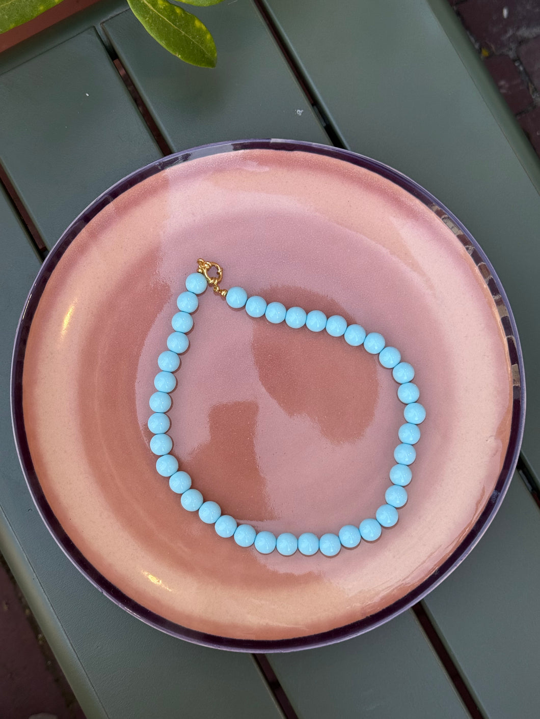 Kralen ketting klein - Licht blauw