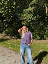 Afbeelding in Gallery-weergave laden, Teddy gilet - Lichtblauw/paars
