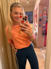 Afbeelding in Gallery-weergave laden, T-shirt gestreept - Oranje/Roze

