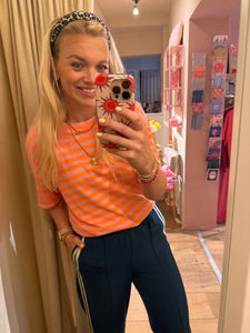 T-shirt gestreept - Oranje/Roze