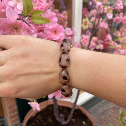 Kralenarmband Animal L - Luipaard