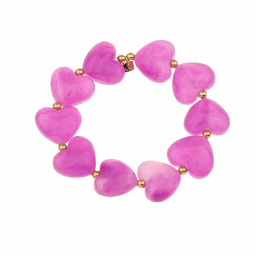 Armband - Hartjes paars