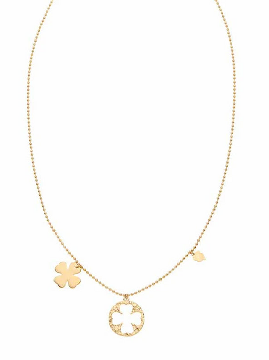 Ketting klavertje - Goud