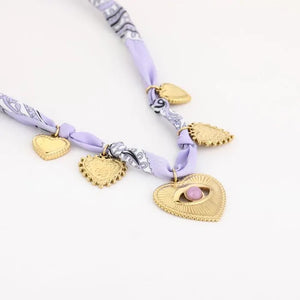 Bedelketting stof - Paars